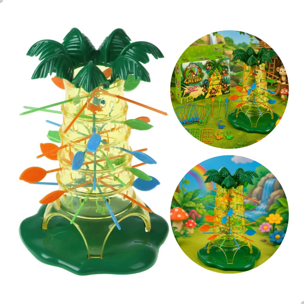 Jogo Infantil Pula Macacos Cada Macaco No Seu Galho Coordenação Motora 15cm 5+ Anos