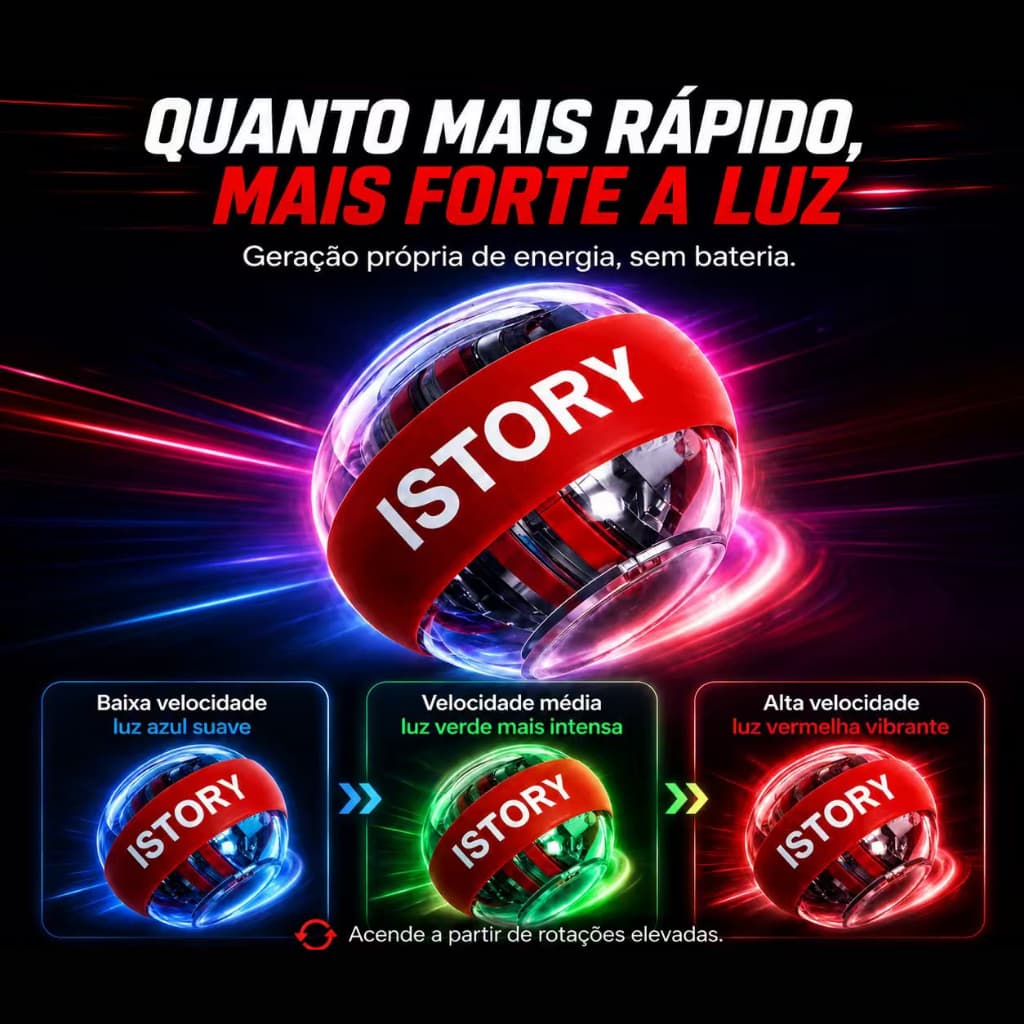 Power Ball Bola Giroscópica Exercitador de Punho e Antebraço Fortalecedor Muscular