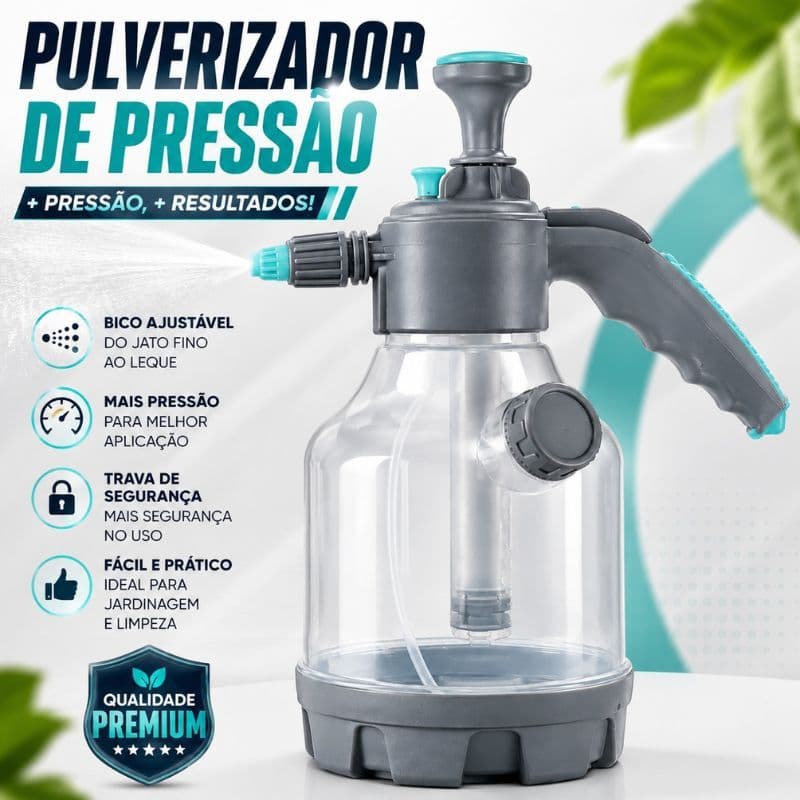 Pulverizador de Pressão Manual Spray Ajustável Borrifador Multiuso para Limpeza Carro Jardim Plantas