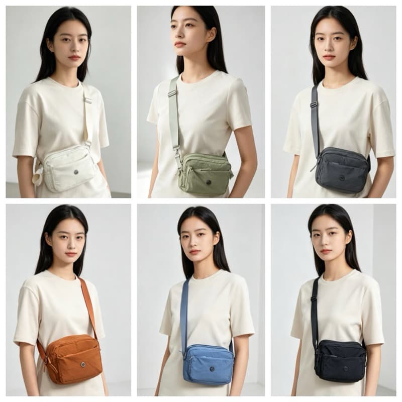 bolsa feminina transversal impermeável nylon casual uso diário