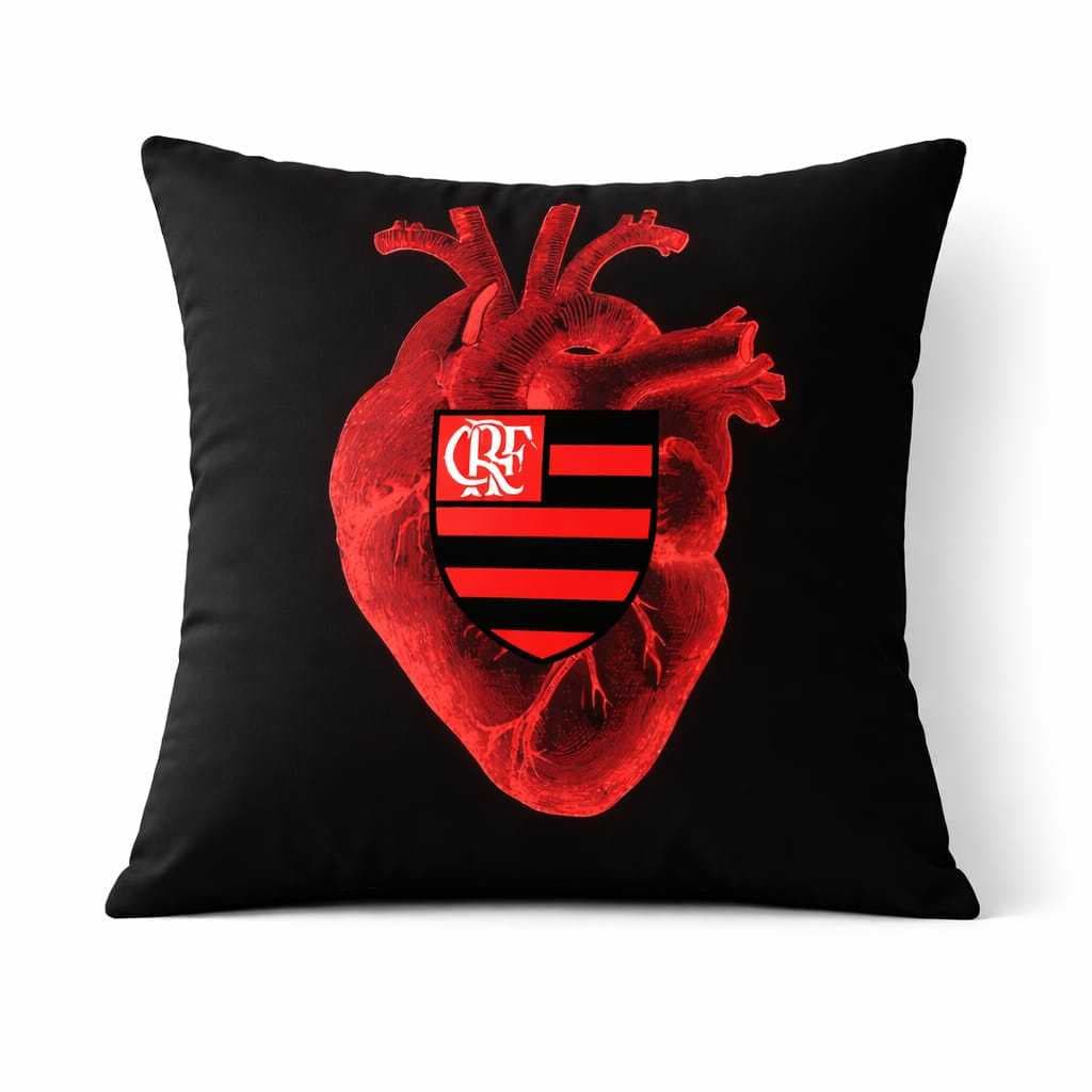 Capas de Almofadas Decorativas de 45 x 45 cheia - Do Flamengo 100% Poliéster, Muito Decorativa com Estampa Digital