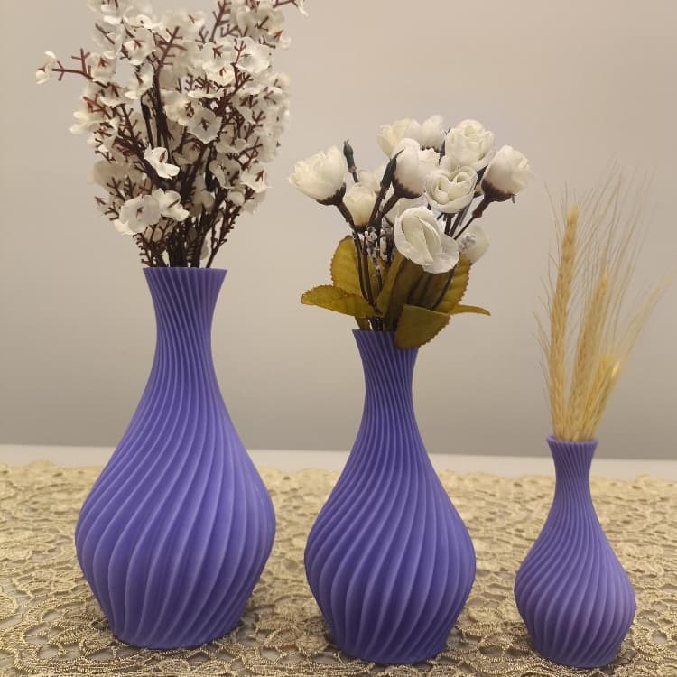 Kit Vaso Decorativo Luxo Roxo/Lavanda em Espiral em diversos tamanhos - Jarro Decoração