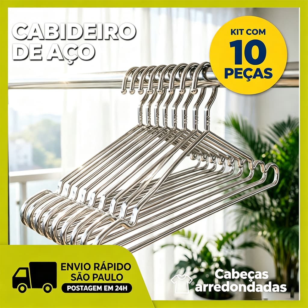 Kit 10 Cabides Tintureiro Metal Aço Cromado Adulto Cava Resistente Cabide，promoção de atacado