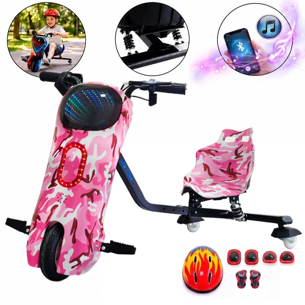 Triciclo Elétrico Drift Patinete 350w 8" 36V Skate Adulto/Infantil 3 rodas Com Bluetooth