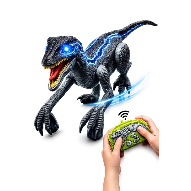 Dinossauro Rex Com Controle Remoto Anda Solta Fumaça Emite Som e Luz Recarregável