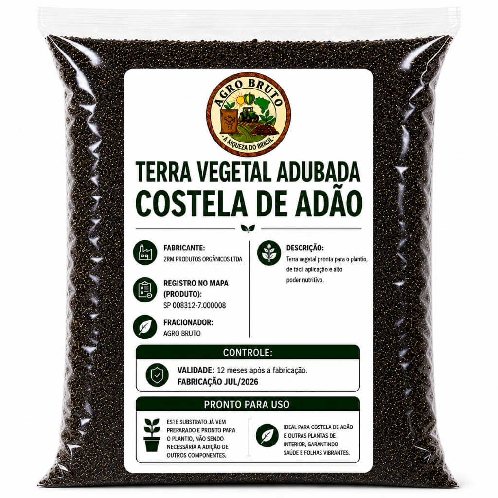 Terra Vegetal Adubada para Costela de Adão 1kg a 10kg | Substrato Pronto para Uso em Vasos e Folhagens