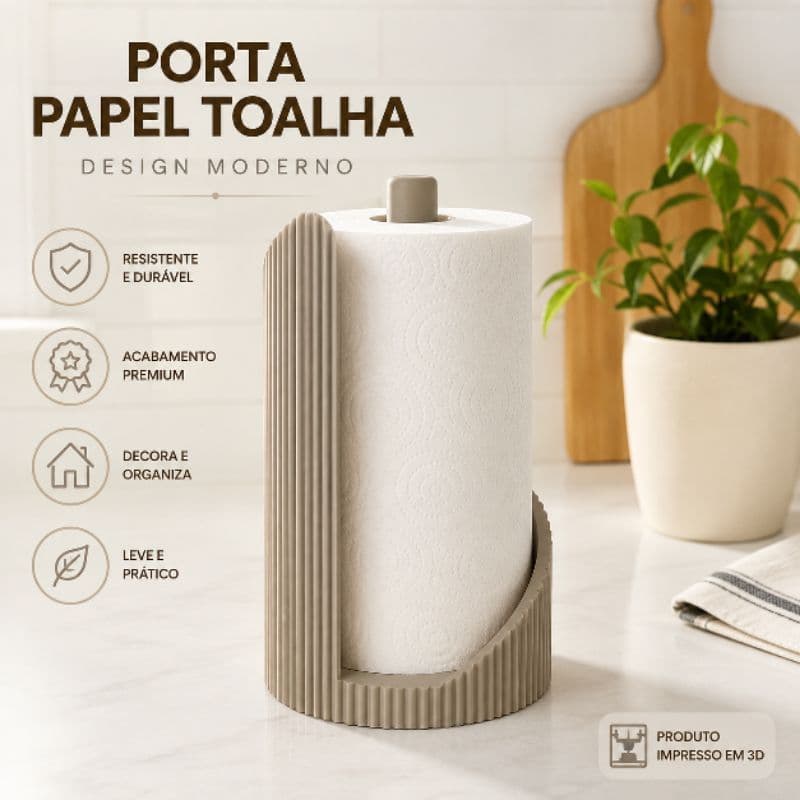 Porta Papel Toalha de Mesa Moderno | Suporte Organizador para Cozinha | Design Canelado , decoração cozinha  organizador
