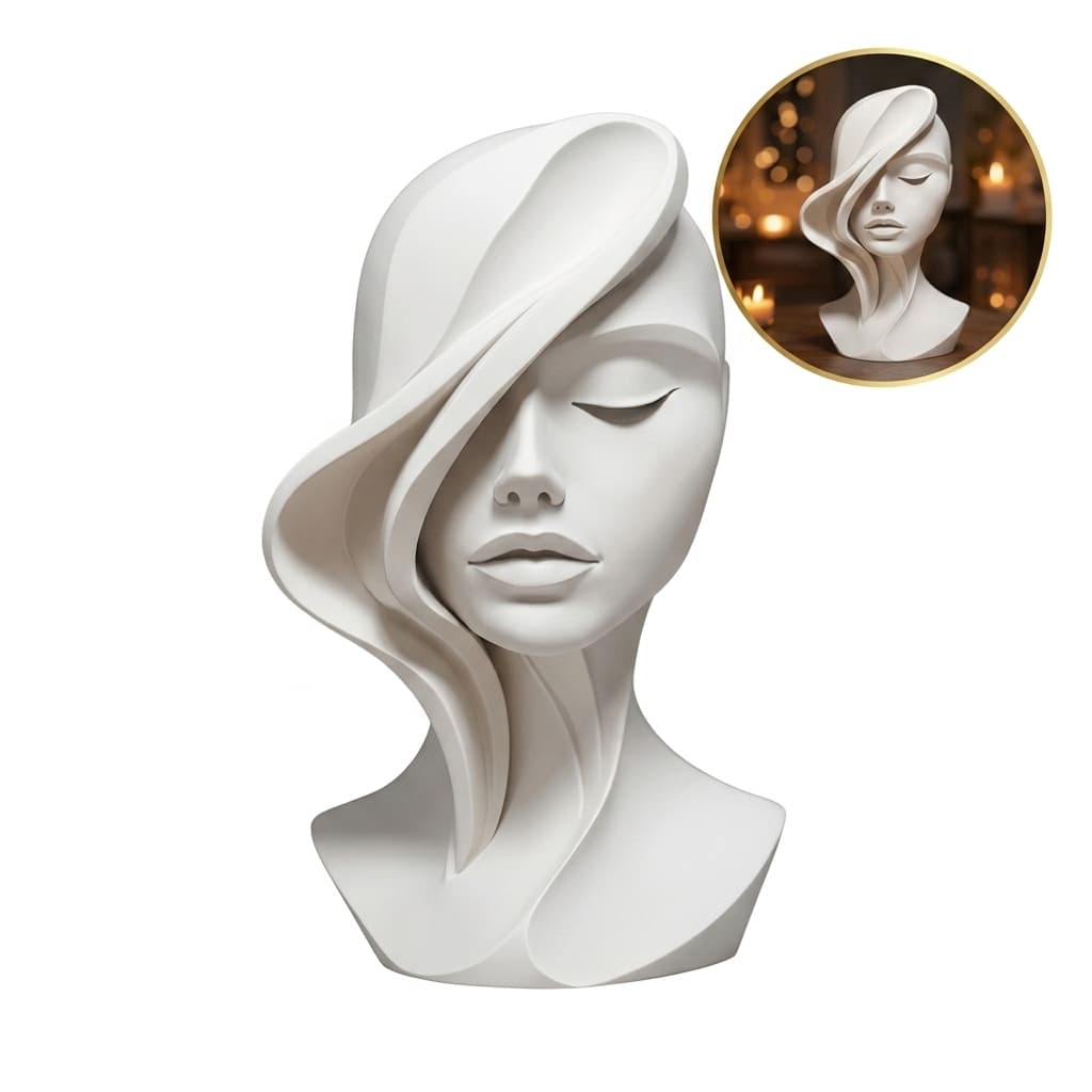 Escultura Feminina Decorativa Minimalista Rosto Feminino 18cm Moderno Escultura de Mulher