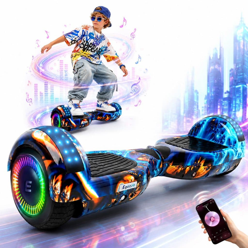 Egazza Hoverboard Overboard Infantil Skate Elétrico 6.5" Bluetooth Bateria Alta Capacidade Motor Brushles