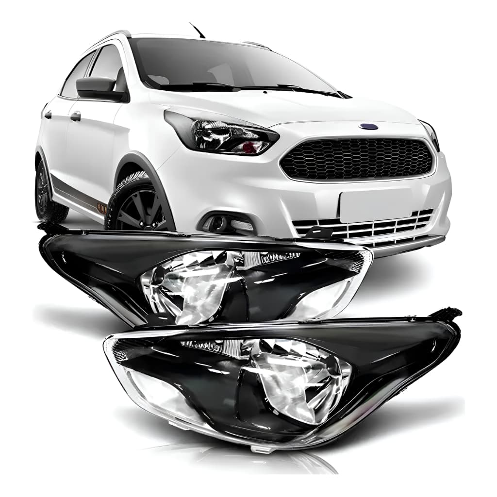 Par Farol Dianteiro Ford Ka 2015 2016 2017 Mascara Negra