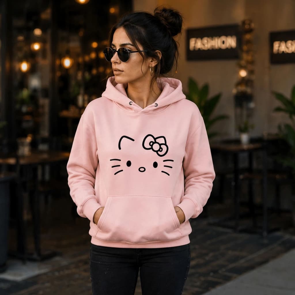 Blusa De Frio Moletom Hello Kitty Gatinha Gato Feminino