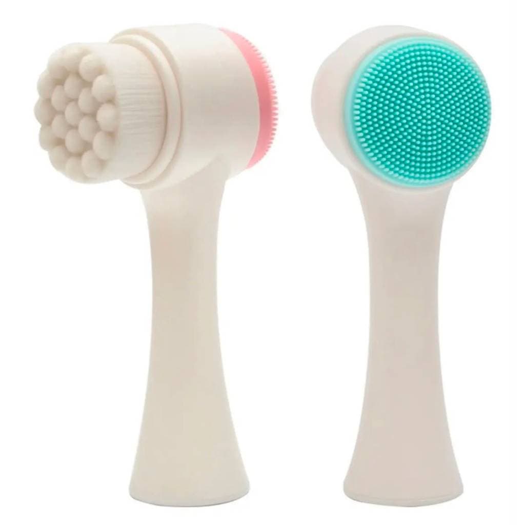 Escova De Limpeza Facial Dupla Face Esfoliante E Massageadora