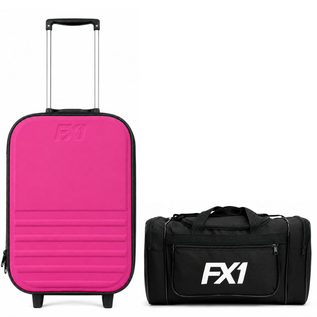 Conjunto FX1 Bolsa de Viagem Pequena e Mala de Bordo 10kg Padrão ANAC