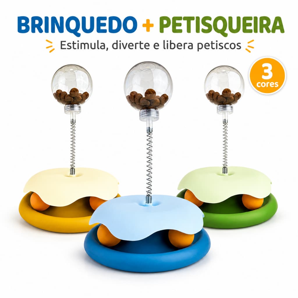 Brinquedo Petisqueira para Gatos com Dispenser de Petiscos Interativo e Molinha