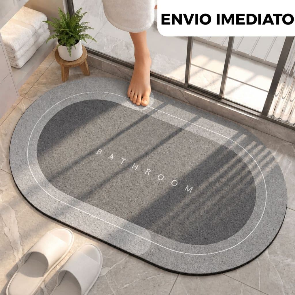 Tapete De Banheiro Box Antiderrapante Super Absorvente Secagem Rápida Macio Luxo Toque Suave