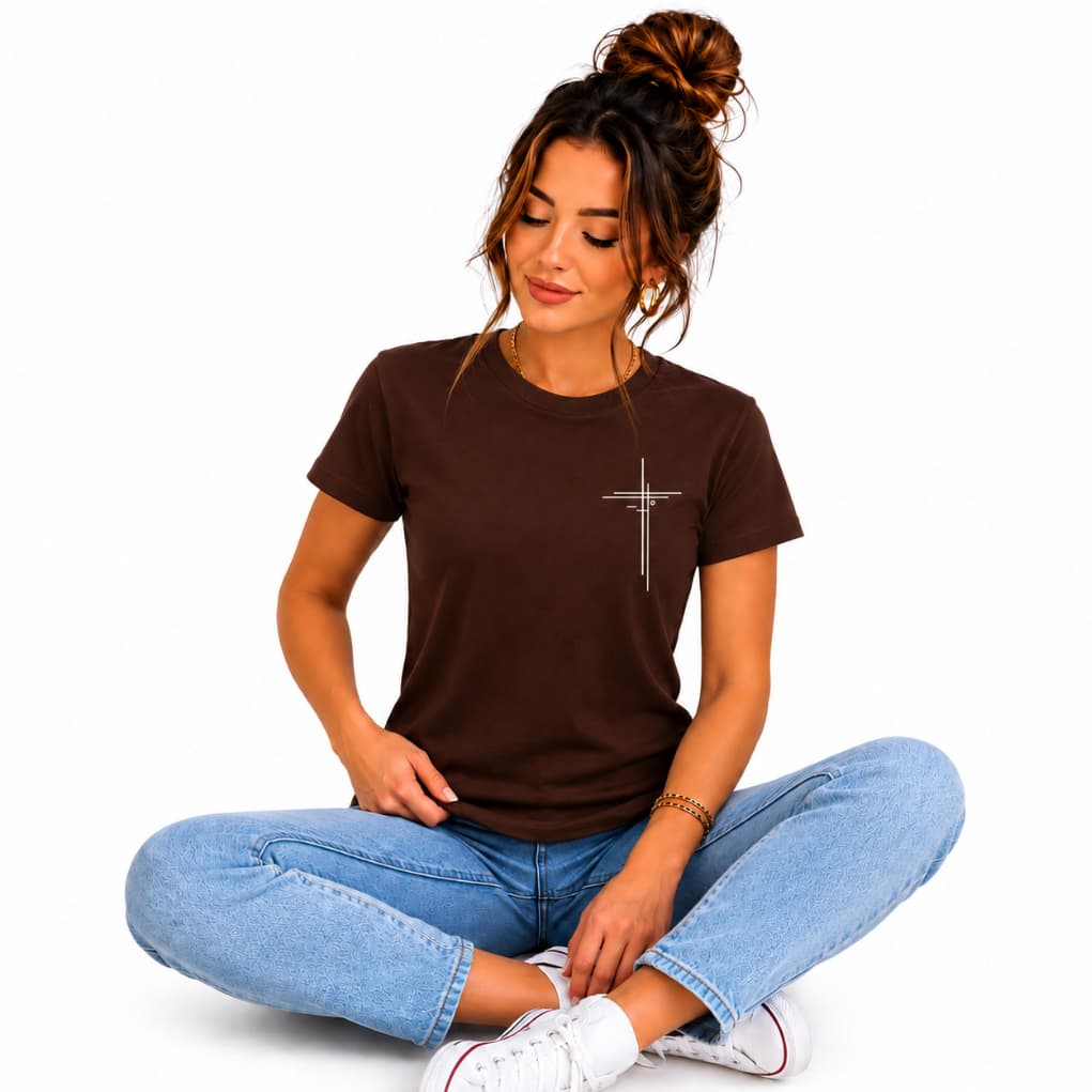 Camiseta T-Shirt Feminina Estilosa Oversize Blusa Cristã Evangélica Jesus Cruz 100% Algodão Premium