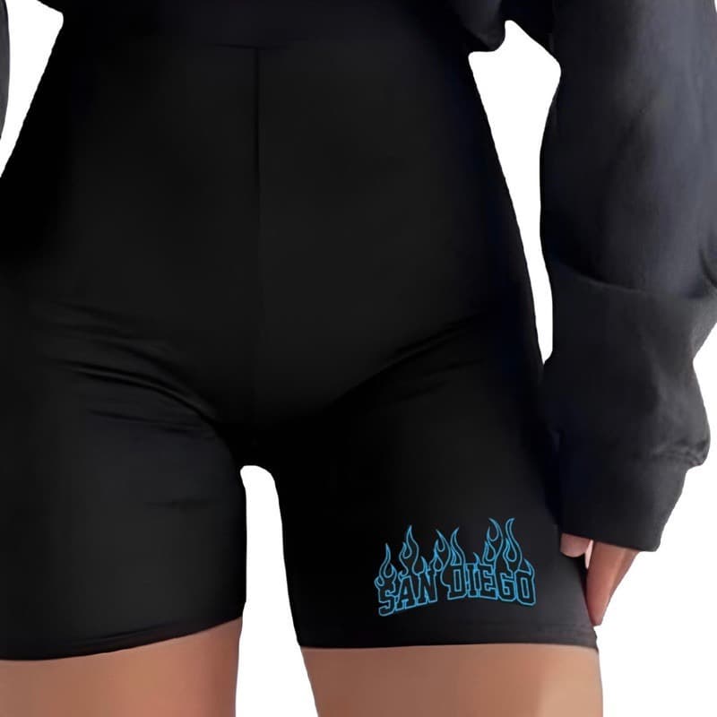Shorts Feminino Suplex Short Academia San Diego NY NYC Mulher Treino GYM Ciclista Moda Fit P M G GG Alta Qualidade Moda