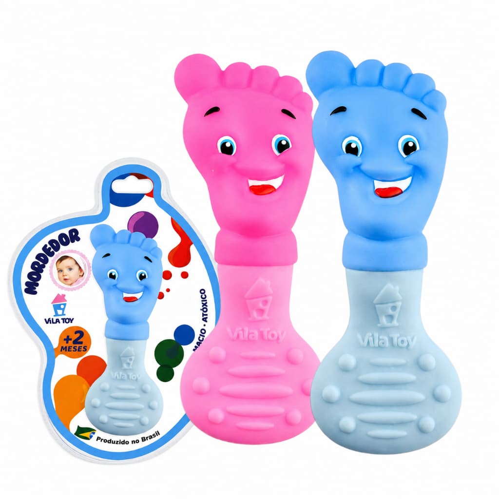Mordedor Bebê Vila Toy Silicone Macio Modelo Pezinho