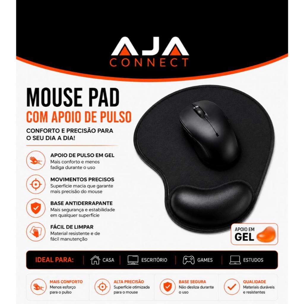 Mouse Pad com Apoio de Pulso em Gel New'ion MOU-150