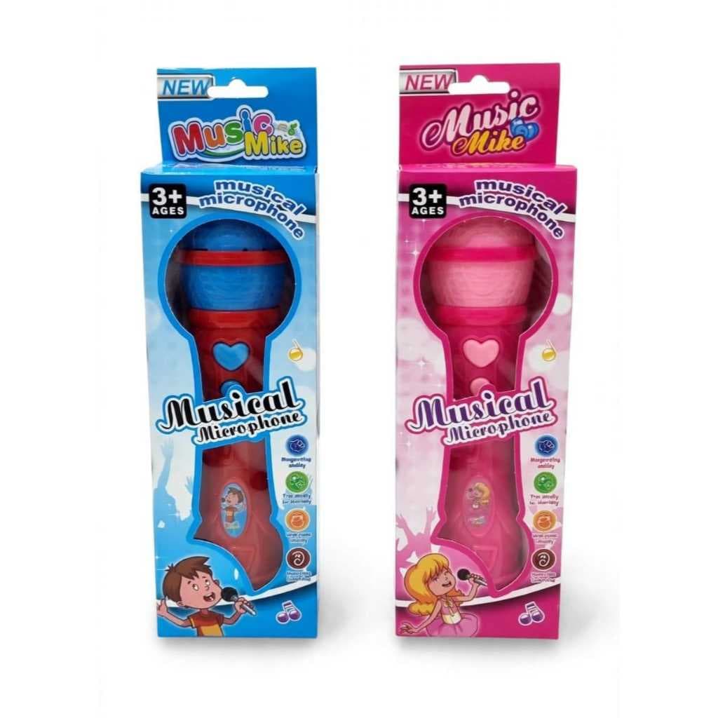 Microfone Infantil Brinquedo Sai a Voz e Musical Cantor Rock
