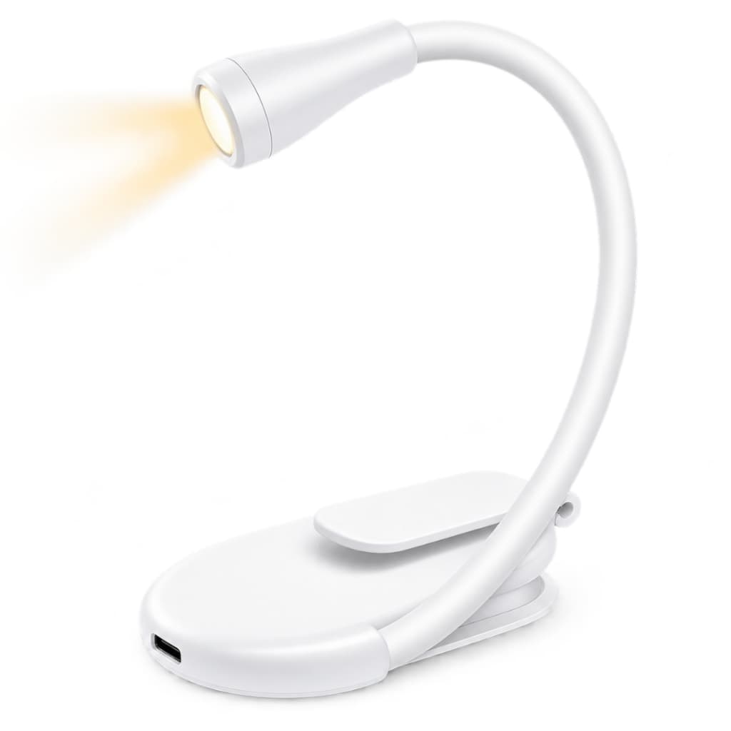 Luminária de Leitura com Clipe Recarregável USB 3 Tons de Luz para Livros Estudo e Home Office Portátil - Tomóvi