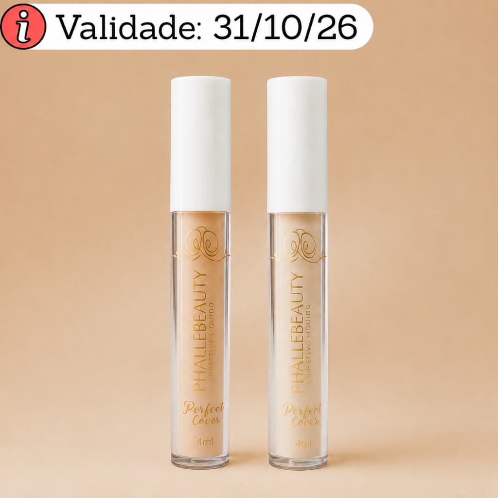 Corretivo Líquido Perfect Cover 3ml - Phállebeauty | Validade: 31/10/26