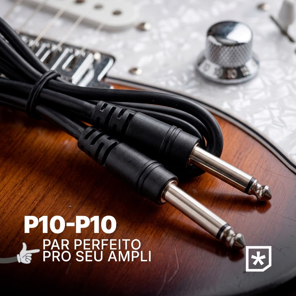 Cabo Guitarra Baixo P10 1,5M Mono