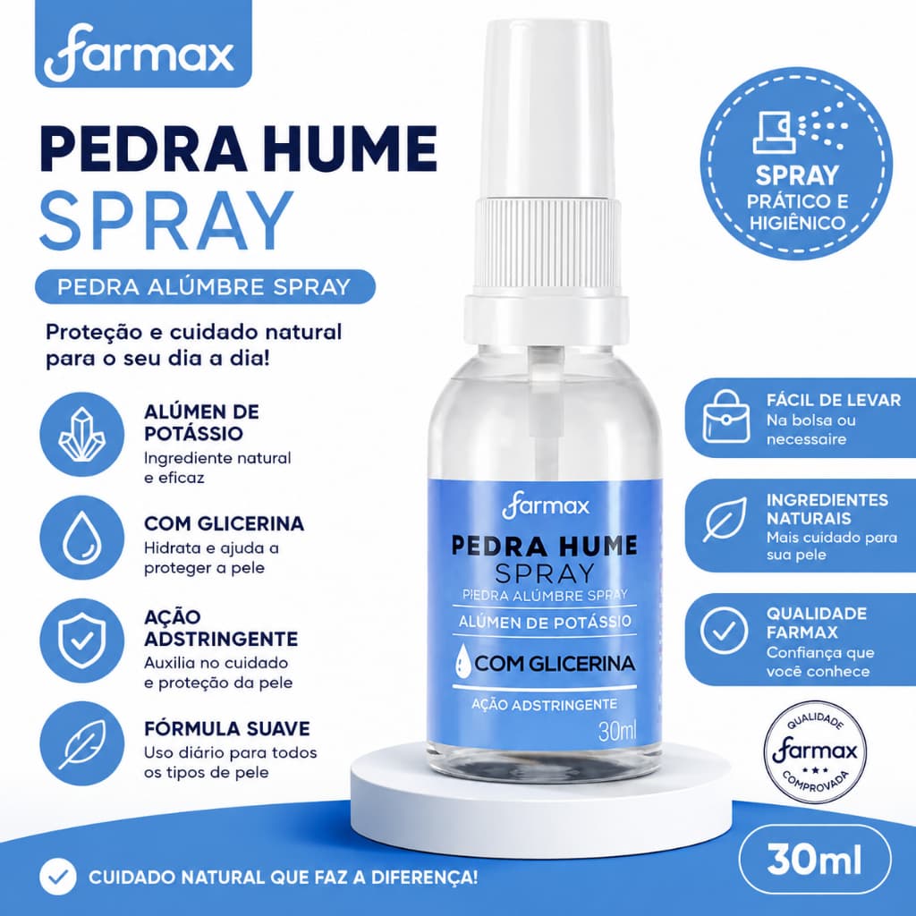Pedra Hume Spray Glicerina Farmax 30ml