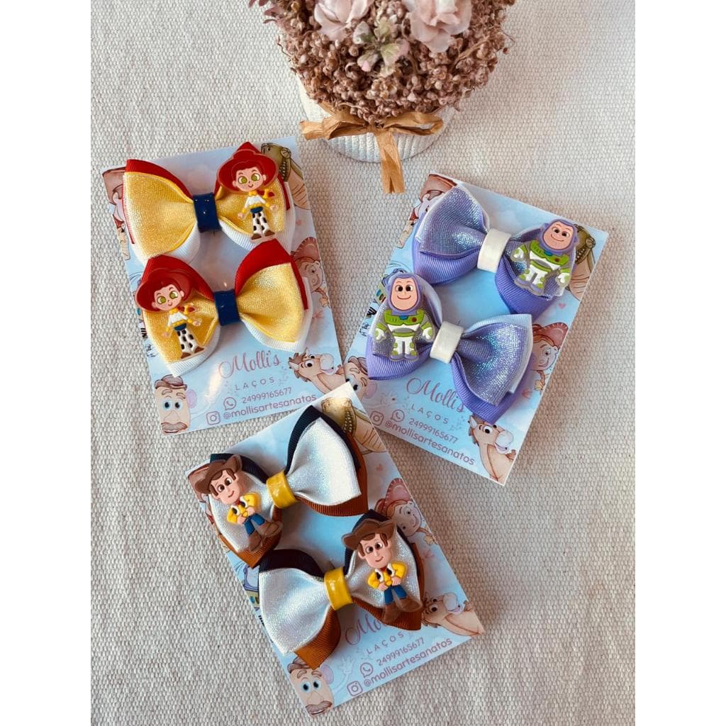 🎀 Parzinho de Laços Toy Story | Woody, Jessie e Buzz | Laços Infantis Temáticos | Laços de cabelo | Laço Infantil