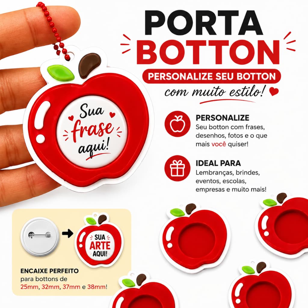 Insumos porta bottons maça 25 mm 32 mm 37 mm  38 mm  porta bottons