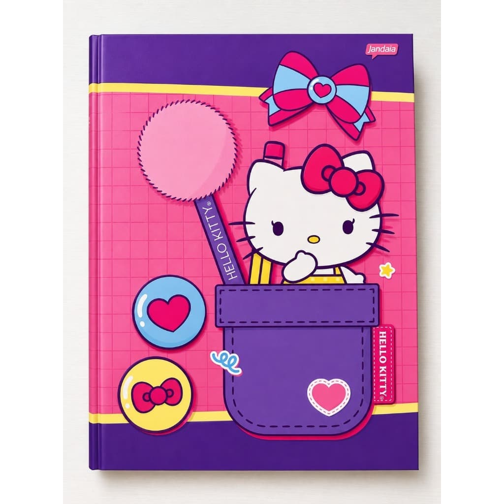Caderno Hello Kitty Jandaia - 80 Folhas - Capa Dura - 200 x 275 mm