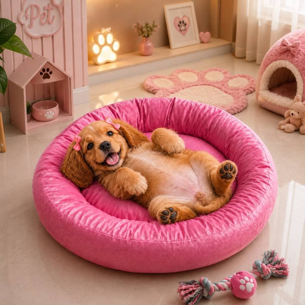 Cama Redonda Nuvem Pet abraço Macia Cães e Gatos Caminha Confortável impermeável 50x50