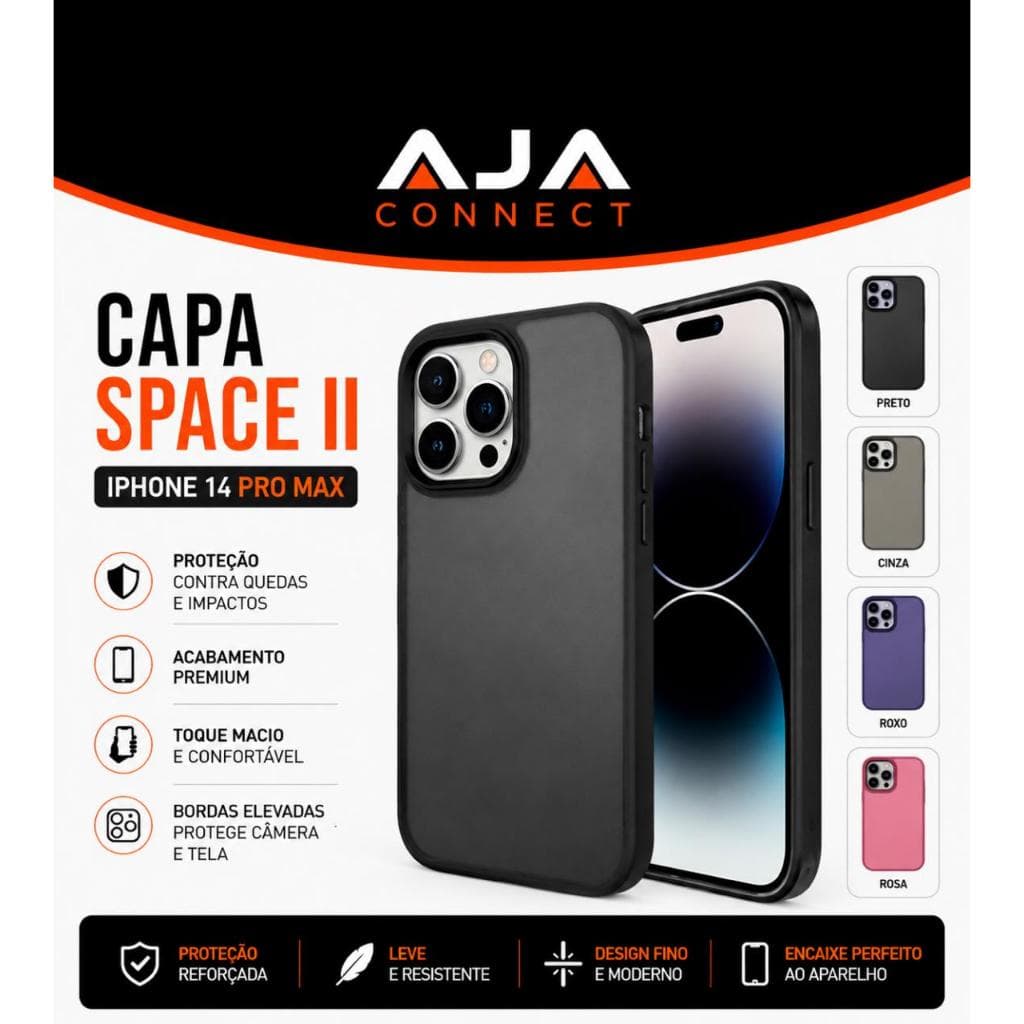 Capa Space II para iPhone 14 Pro Max + Película 3D Grátis