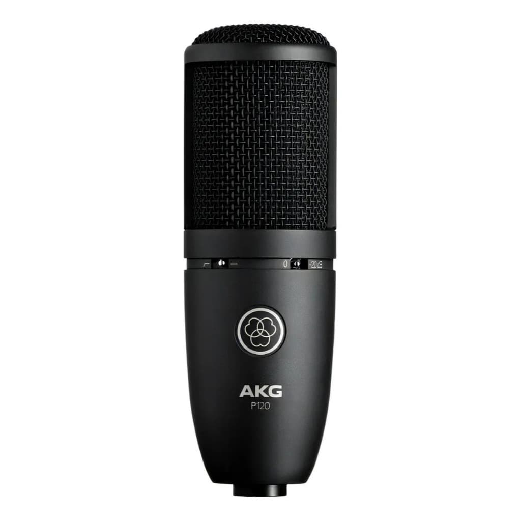 Microfone Condensador AKG P120 Cardioide Estudio Podcast Vocais Instrumentos Filtro Corte Graves Pad Atenuacao
