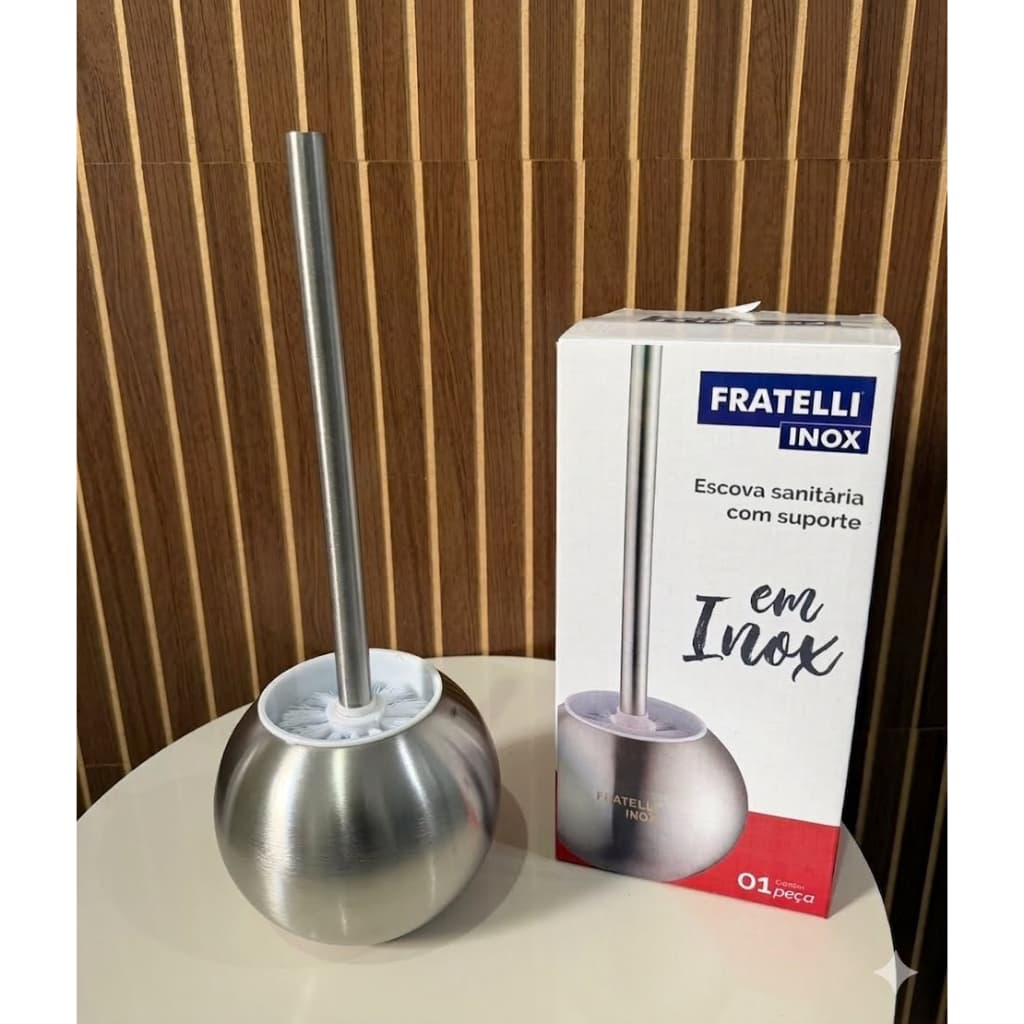Escova Sanitária Com Suporte Inox Fratelli