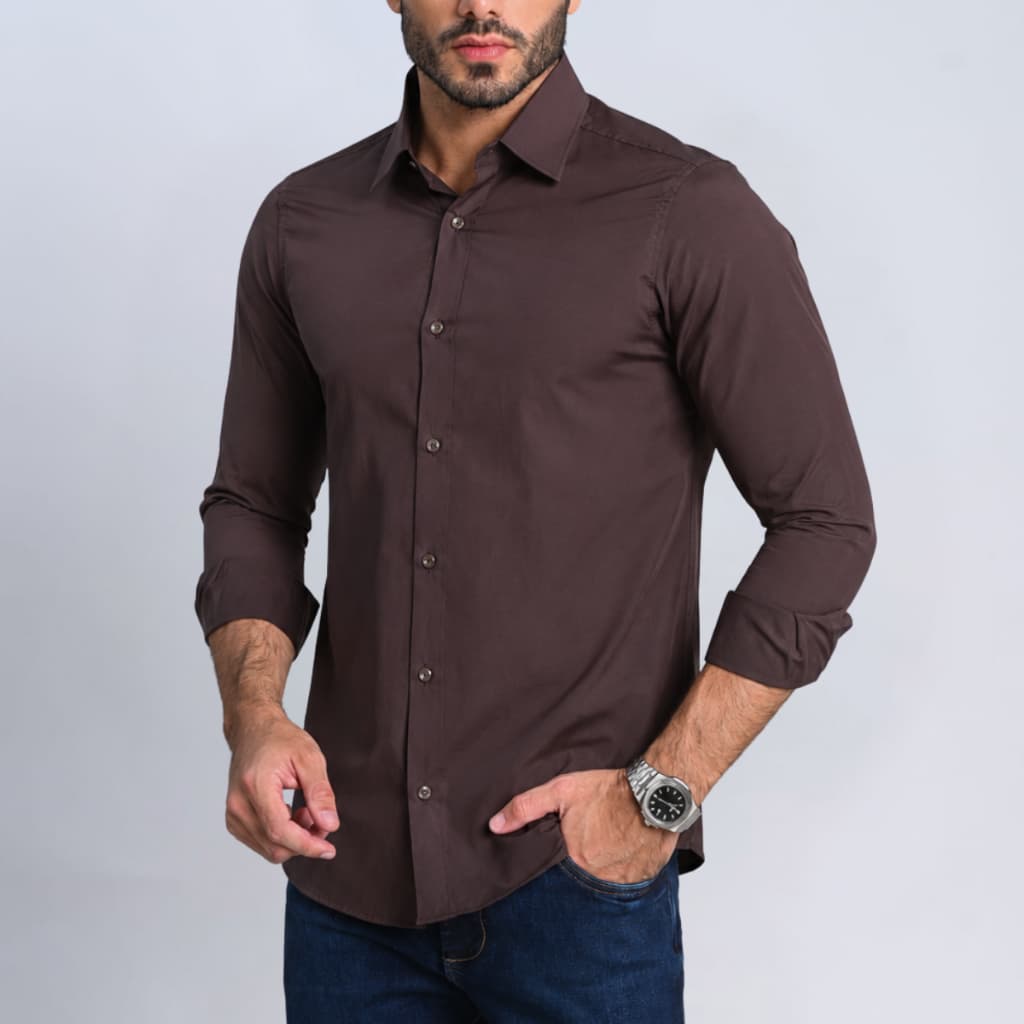 Camisa Masculina Social Manga Longa Premium Slim Fit Blusa Comprida Casual com Botão Esporte Fino Elegante Confortável