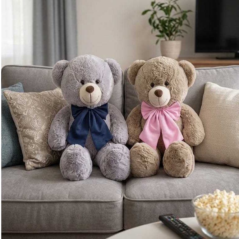 Kit com 2 Urso Teddy Gigante Pelúcia Grandão Presente com Laço Gabriel Baby Store