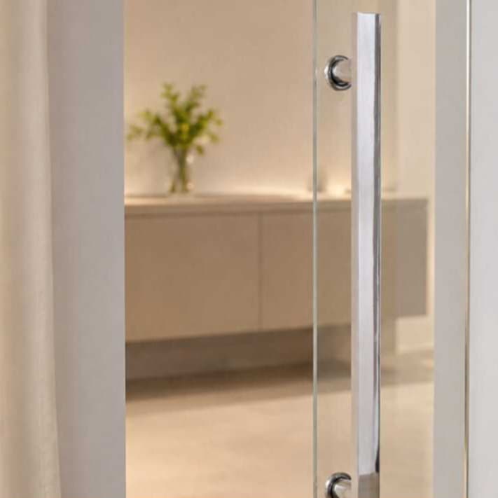 Puxador Reforçado Em Aluminio Maciço Para Porta de Madeira ou Vidro 30 40 50 60 70 80 90 100 cm