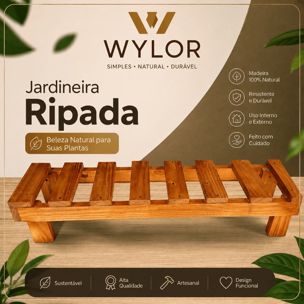 Suporte Para Plantas Jardineira Ripada Madeira Base Para Vaso Decorativo Resistente