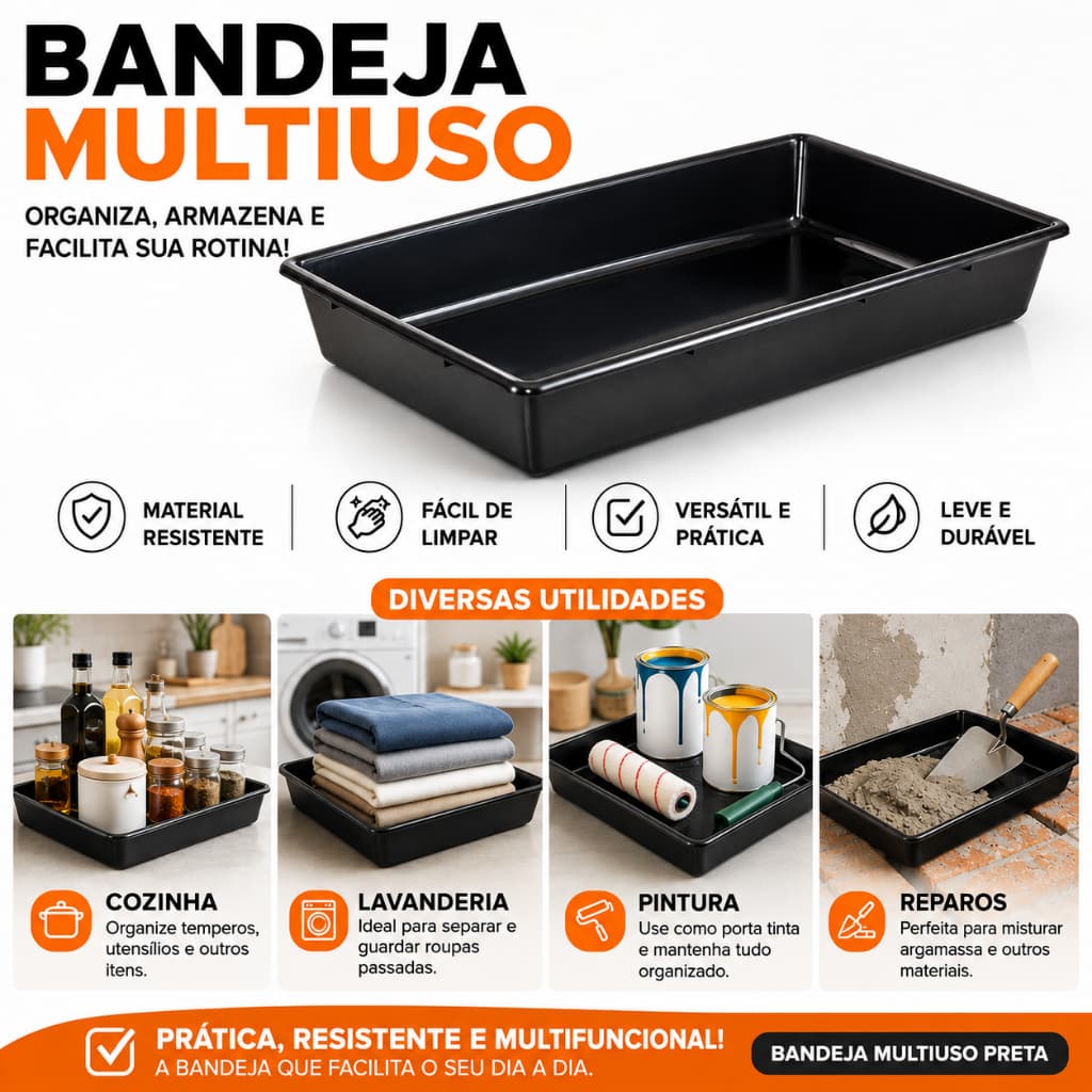 25865 BANDEJA MULTIUSO 7 LITROS -  COZINHA -  LAVANDERIA - REPAROS- PINTURA