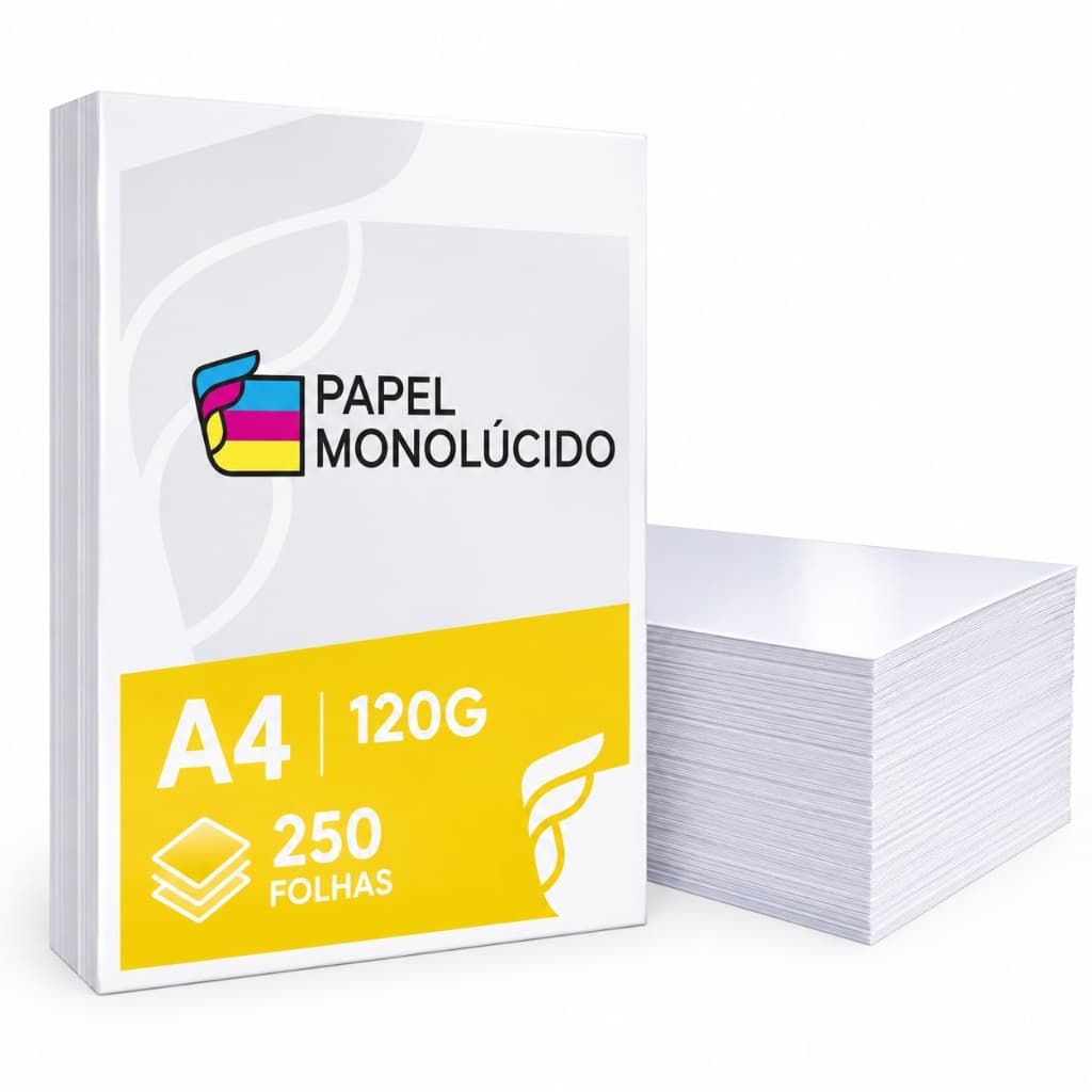 Papel Monolúcido A4 120g Branco 250 Folhas | Translúcido 1 Face Brilhante | Ideal para Convites e Artes