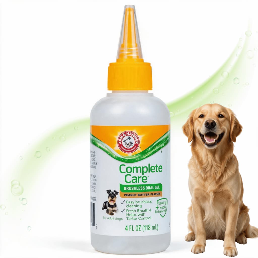 Gel Dental Arm Hammer Cachorro Sem Escovação Tira Mau Hálito e Tártaro Sabor Amendoim 118ml