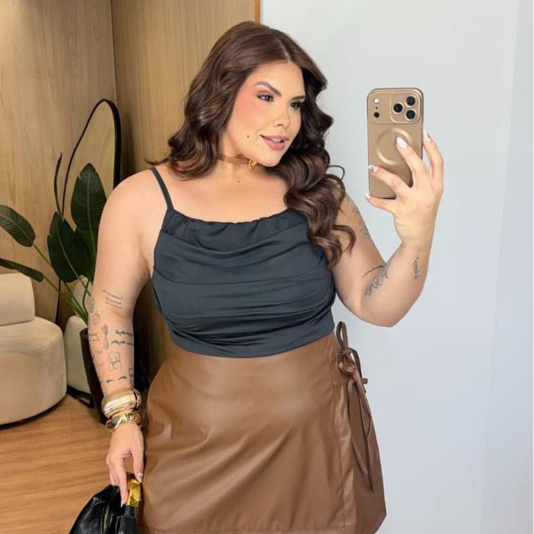 Body Feminino Plus Size Alça Fina Premium Curve Bori Plus