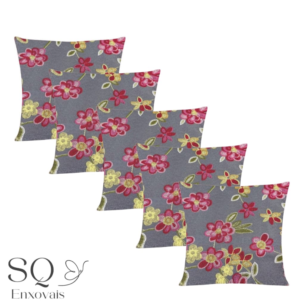 Kit 5 Capas De Almofada Estampada Decorativas 45x45cm