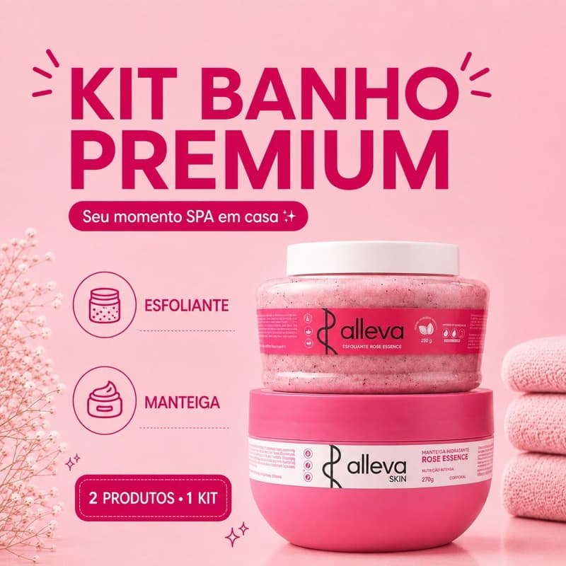 Kit Banho Premium Feminino Esfoliante Corporal + Manteiga Corporal | Alleva Beauty