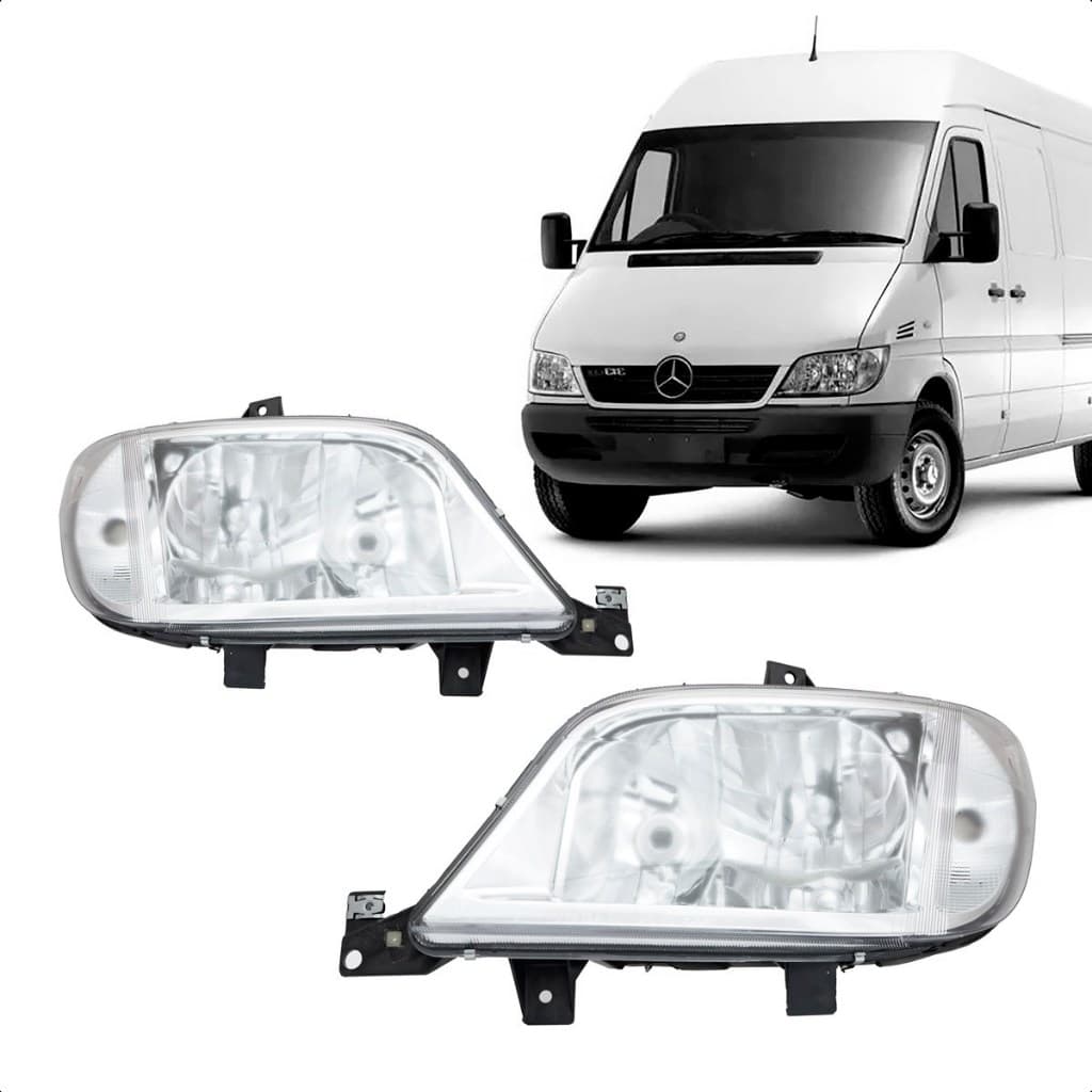 Farol Principal Liso Sem Auxiliar Mercedes Sprinter 03 a 11 DEPO