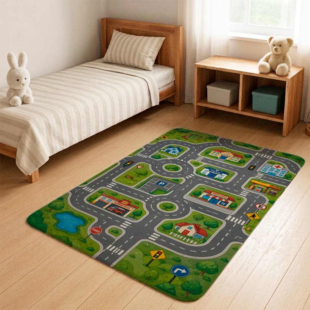 Tapete Kids Infantil 69x118cm Educativo Decorativo Bebê Criança Atividades Brincadeiras Quarto Antiderrapante