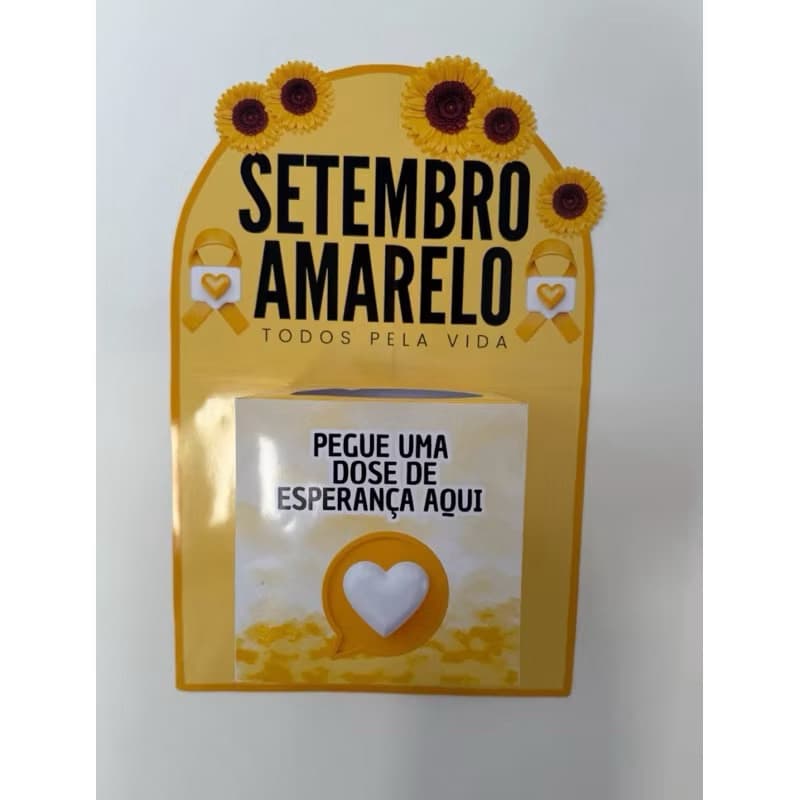 ENVIO RÁPIDO! Caixa de Parede Setembro Amarelo - Com Tags Motivacionais
