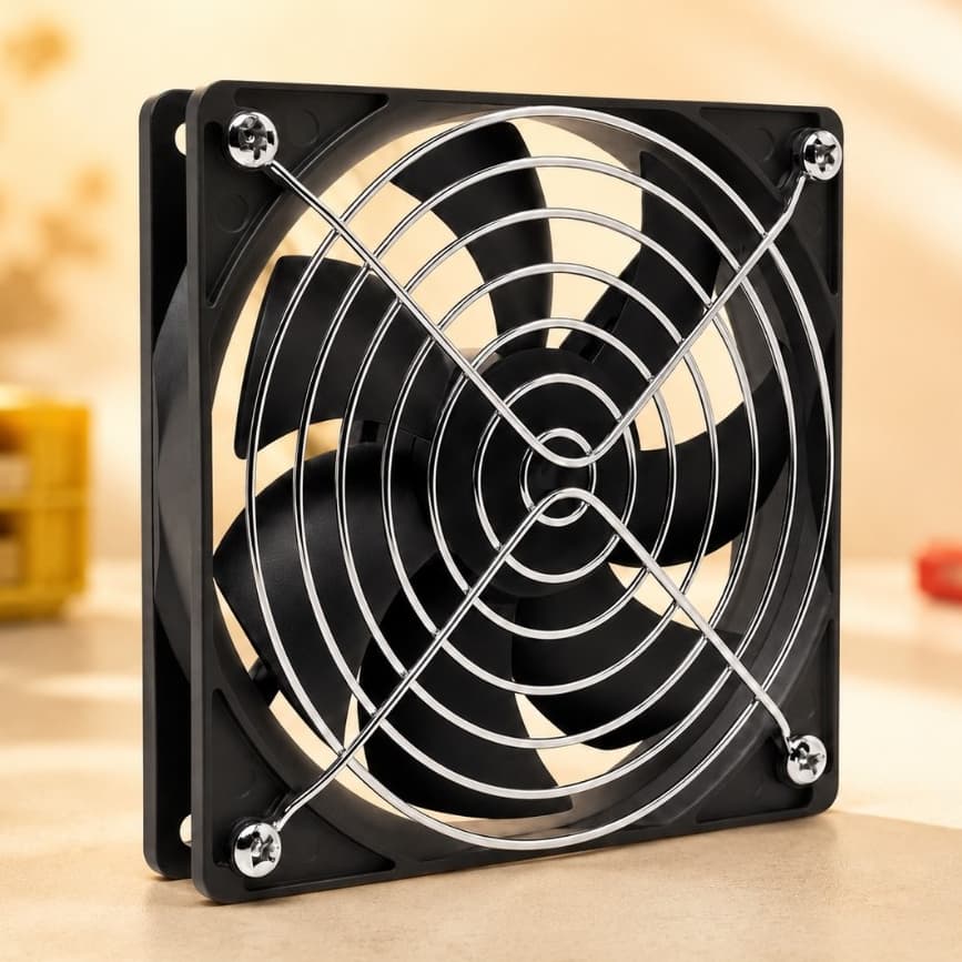 Micro Ventilador 120x120x25 12V C/ Grade Cooler Ventoinha 120x120x25mm 12V