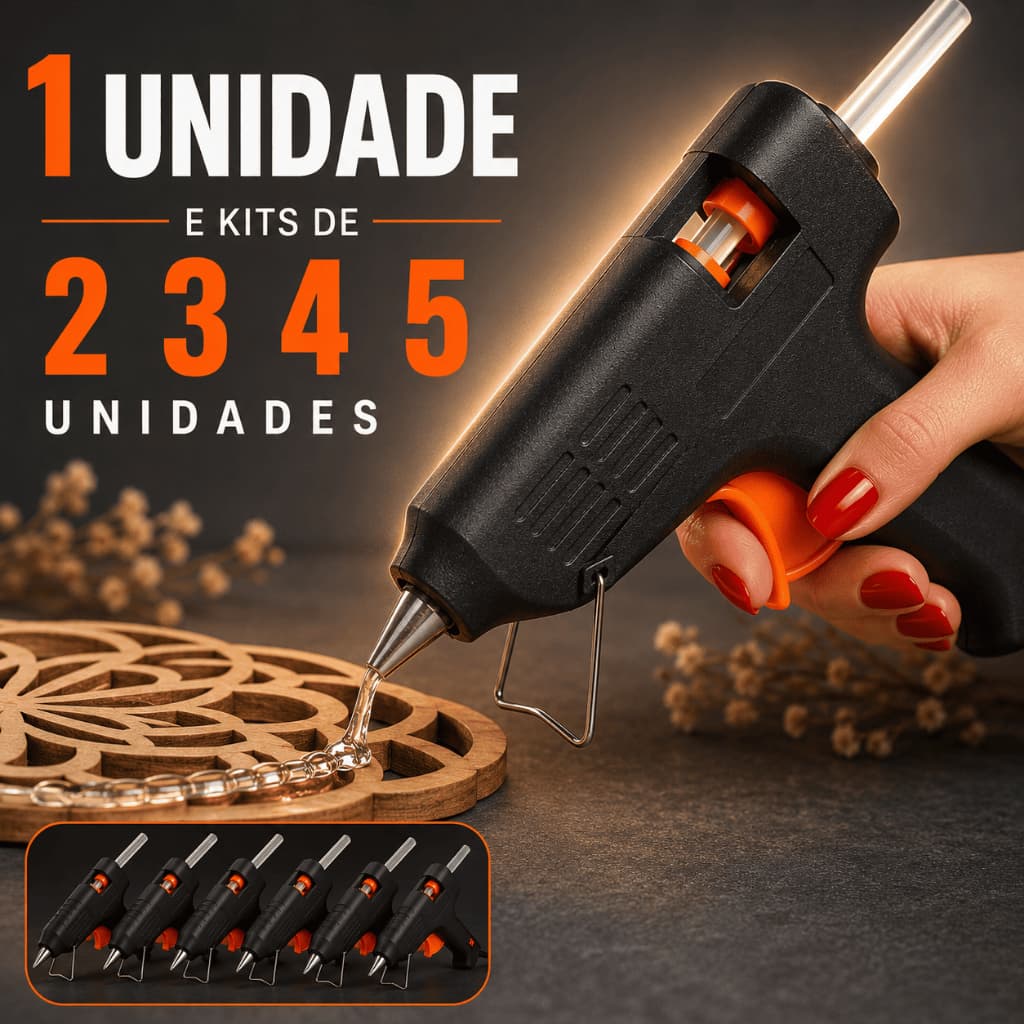 Kit 1 2 3 4 5 Pistola Cola Quente Bivolt Aplicadora Artesanato Escolar Reparo Decoração Trabalhos Manuais Multiuso